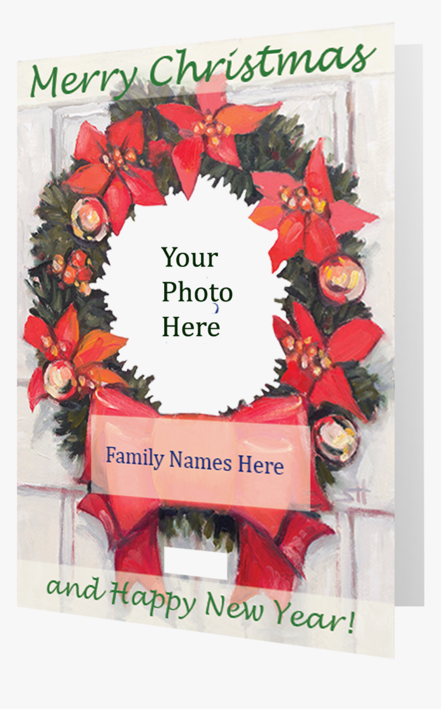 Artist Signature Holiday Photo Card Christmas Wreath, HD Png Download
