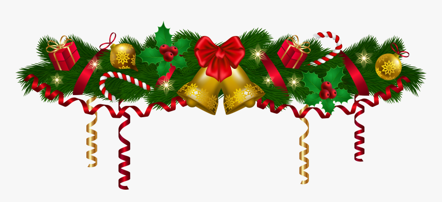 Garland Christmas Clip Art - Christmas Garland Clipart, HD Png Download
