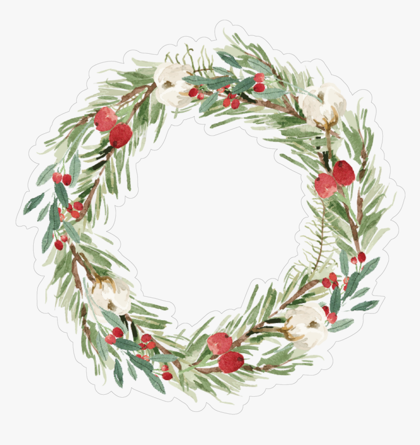 Christmas Wreath Print & Cut File - Wreath, HD Png Download