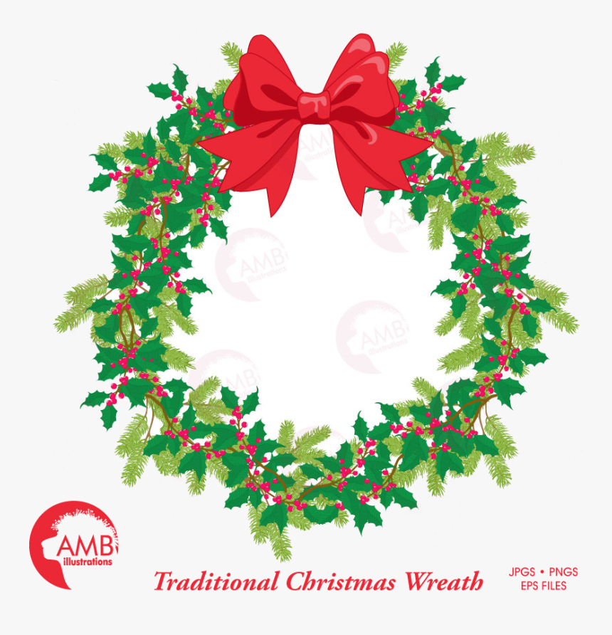 Holiday Christmas Wreath Traditional Clipart Base Transparent - Christmas Day, HD Png Download