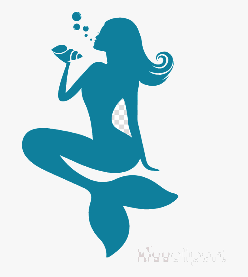 Mermaid Tail Silhouette Clipart Ariel Clip Art Transparent - Silhouette Transparent Mermaid Clipart, HD Png Download