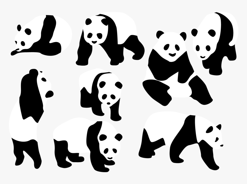 Panda Silhouette Png - Panda Silhouette, Transparent Png