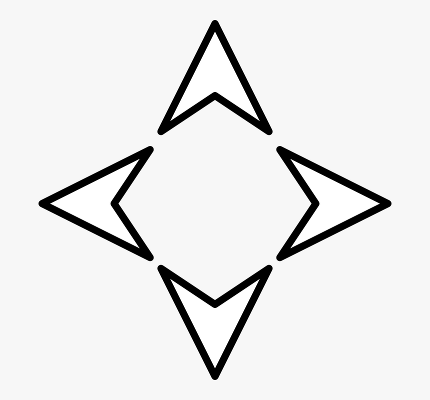 Arrow North Clip Art - 4 Direction Arrow Png, Transparent Png