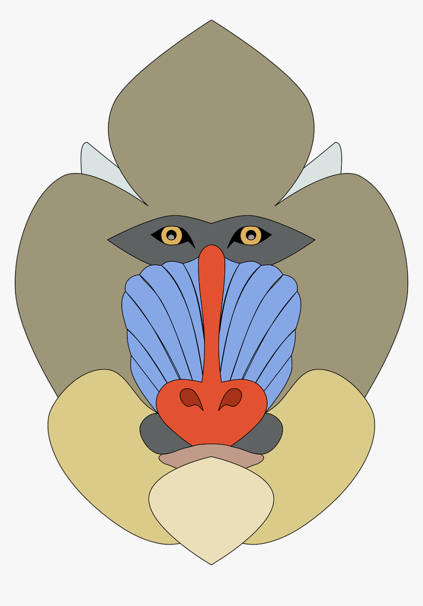 Cute Mandrill Head Clipart, HD Png Download