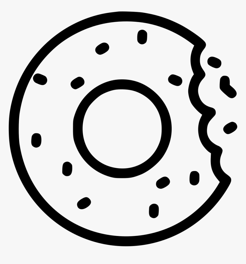 Donut Doughnut Cookie Desert Sweets Comments - Donut Png Black And White, Transparent Png