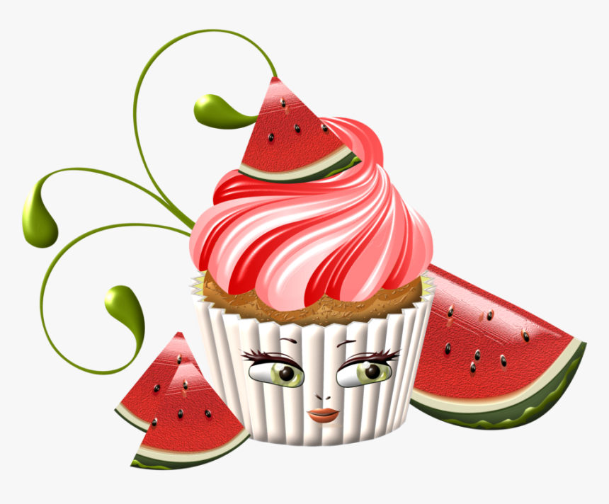 Cupcake Clipart Watermelon - Watermelon, HD Png Download