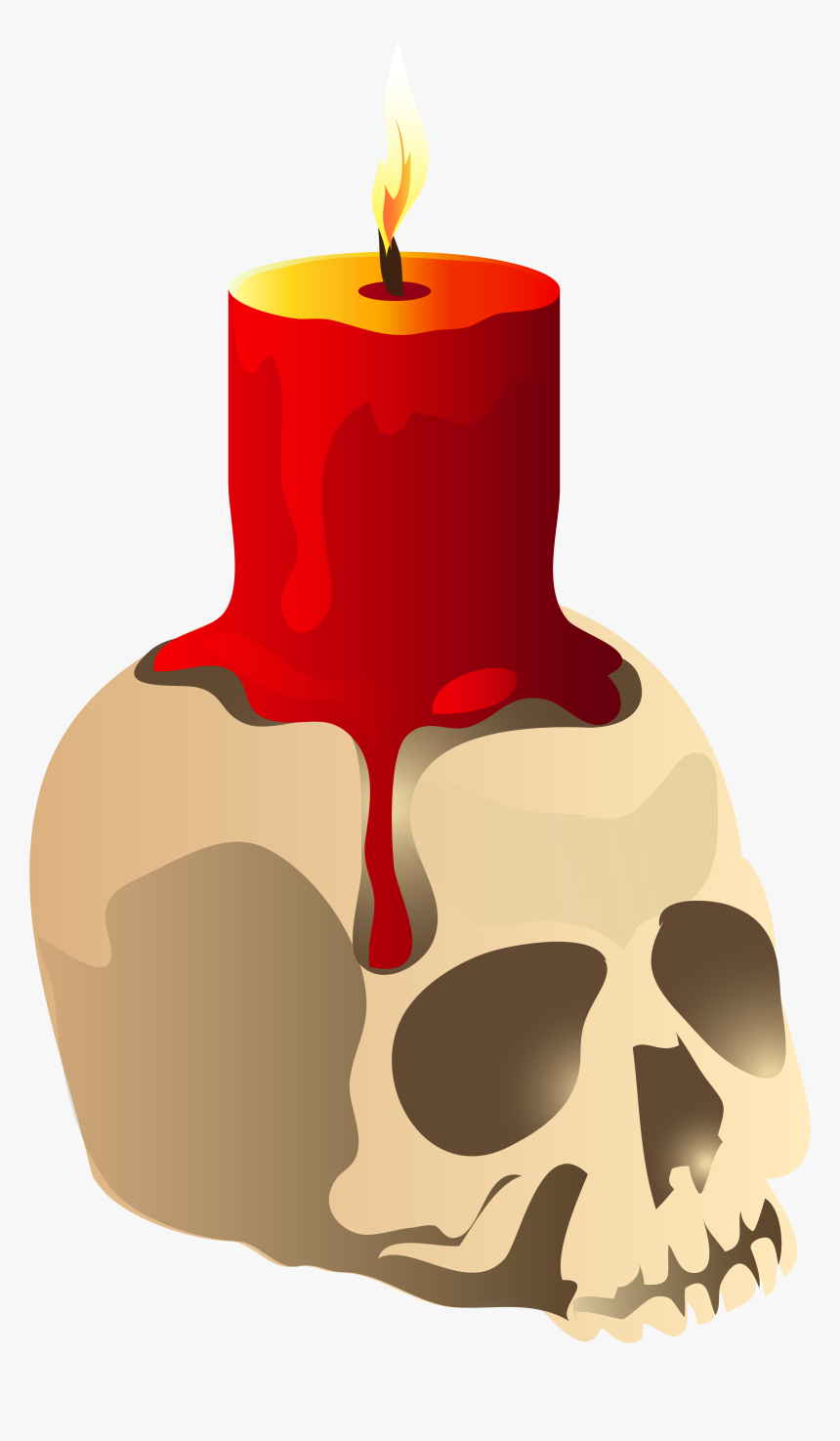 Halloween Skull Candle Png Clipart Image Transparent - Halloween Candle Clipart, Png Download