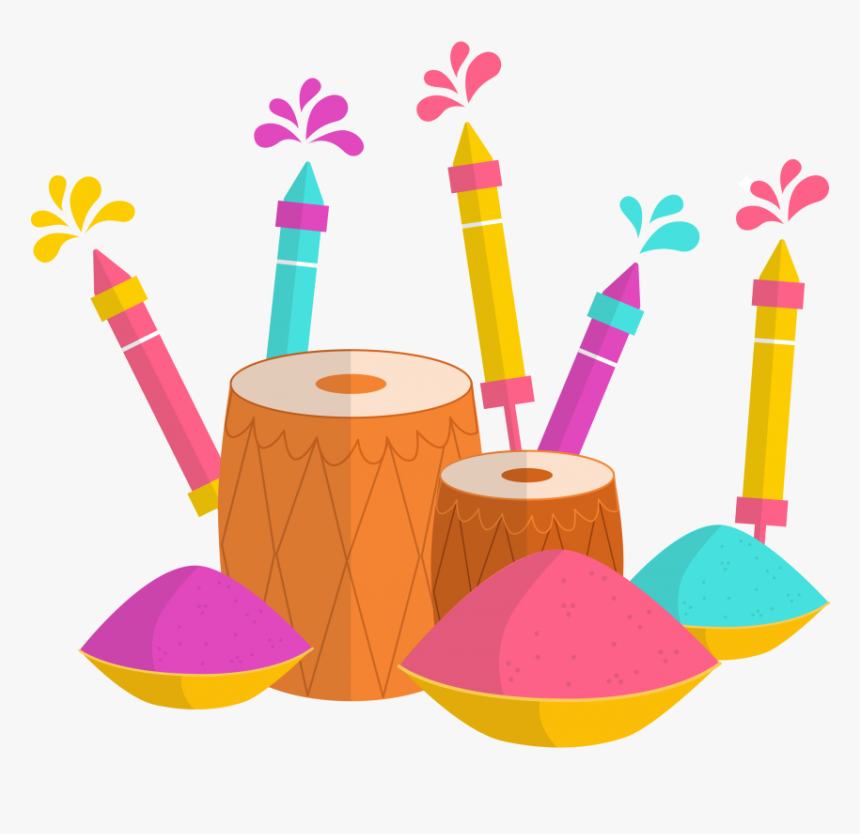Flat Holi Festiva Png - Wish You A Happy Holi, Transparent Png