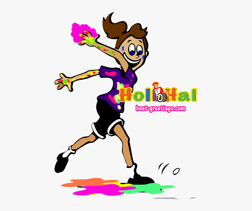Happy Holi Wishes - Cartoon Girl Soccer Player, HD Png Download