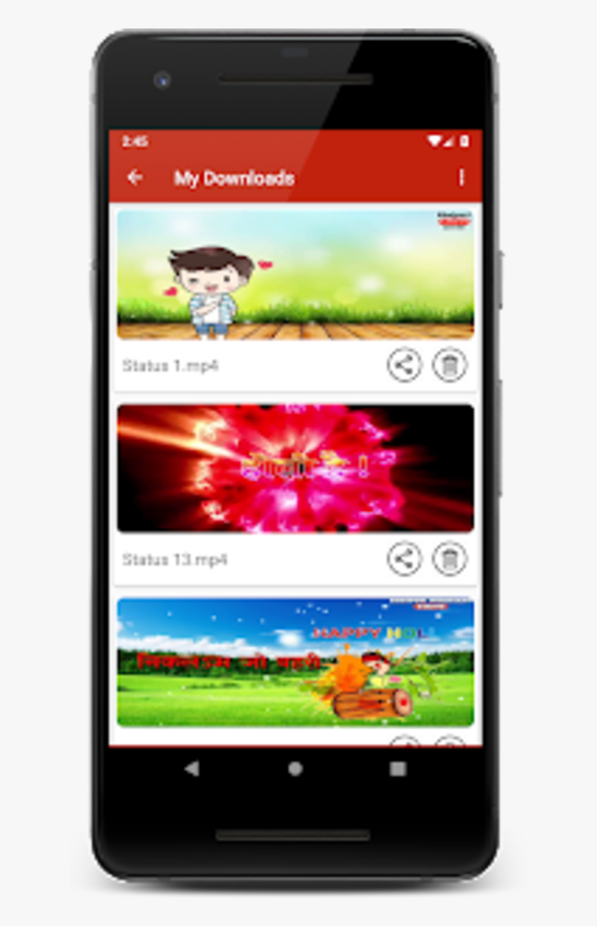 Happy Holi Video Status - Smartphone, HD Png Download