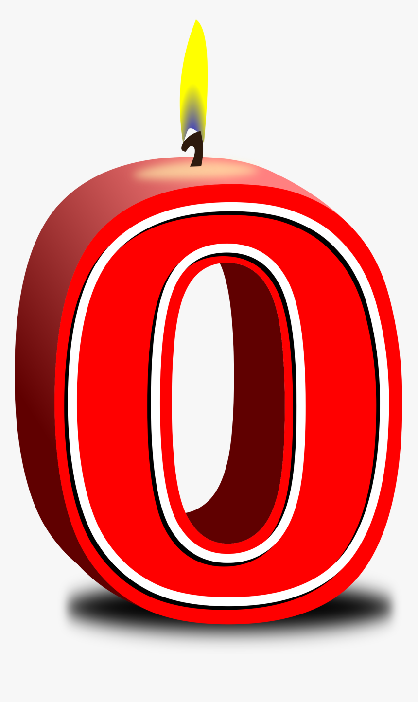 Number Zero Red Candle Png Image - Red Birthday Candles Numbers, Transparent Png