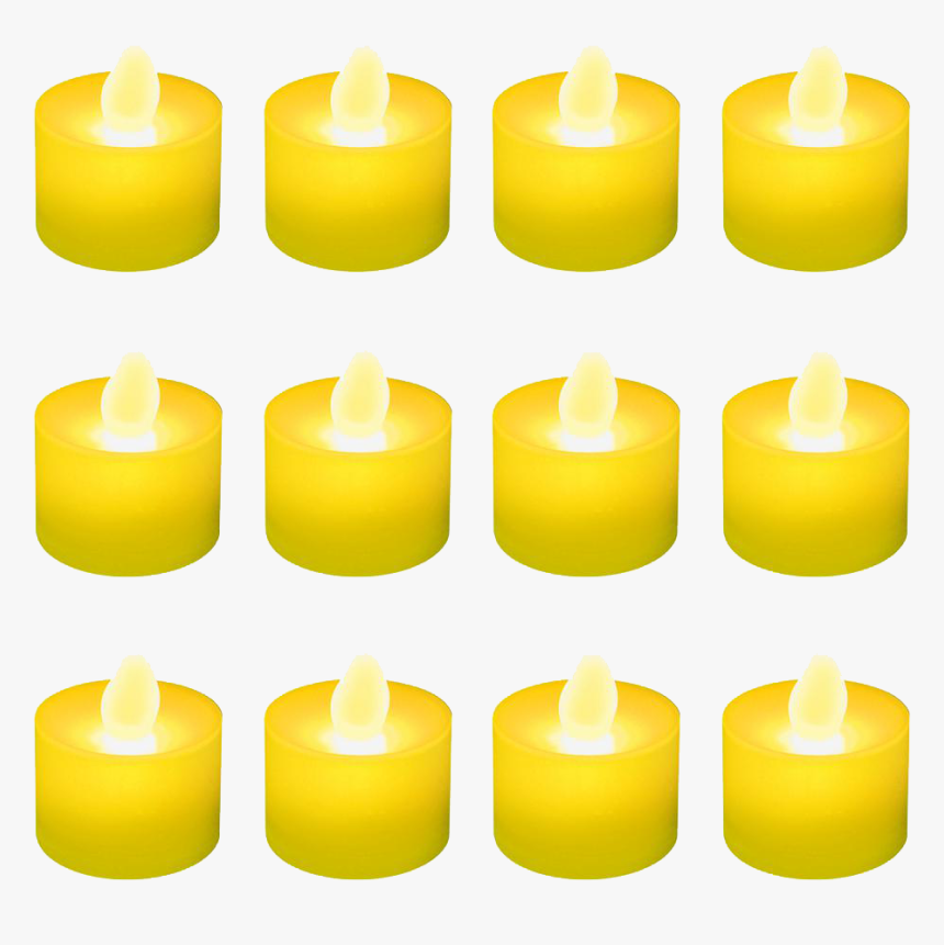 Candles Png Photo - 12 Flameless Led Candles Yellow, Transparent Png