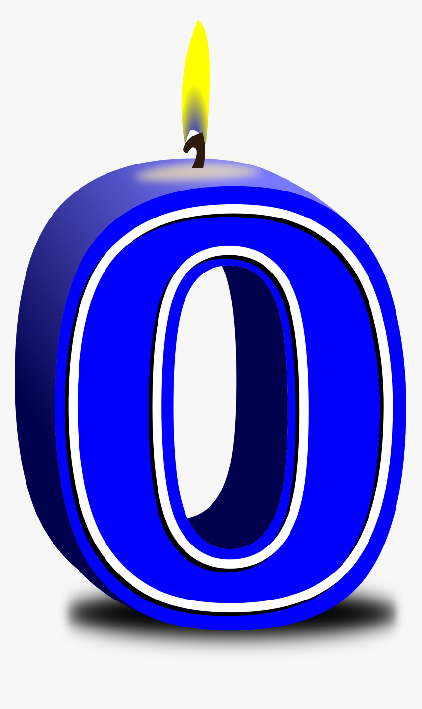 Transparent Candle Clip Art - Number 0 Birthday Candle Png, Png Download