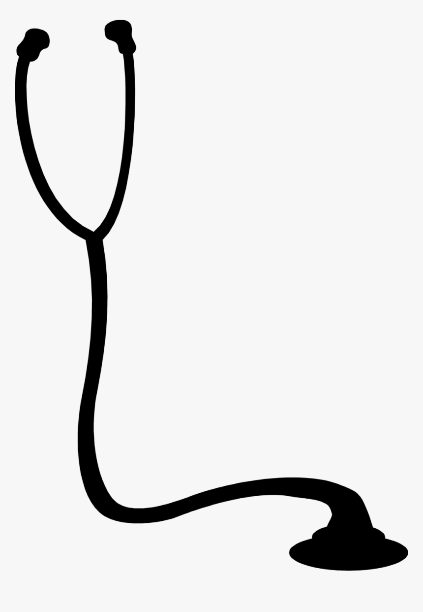 Stethoscope Png Vector - Transparent Background Black And White Stethoscope, Png Download