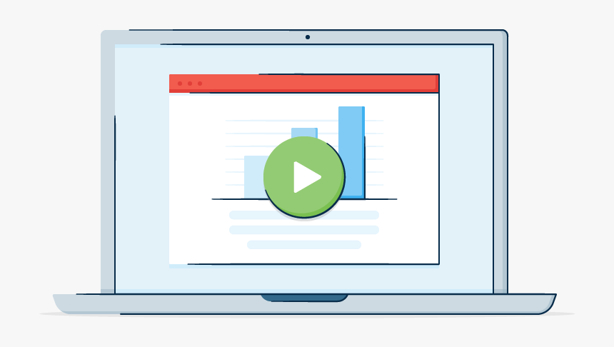 Computer With Play Button For The Yelp Webinar Program - Circle, HD Png Download