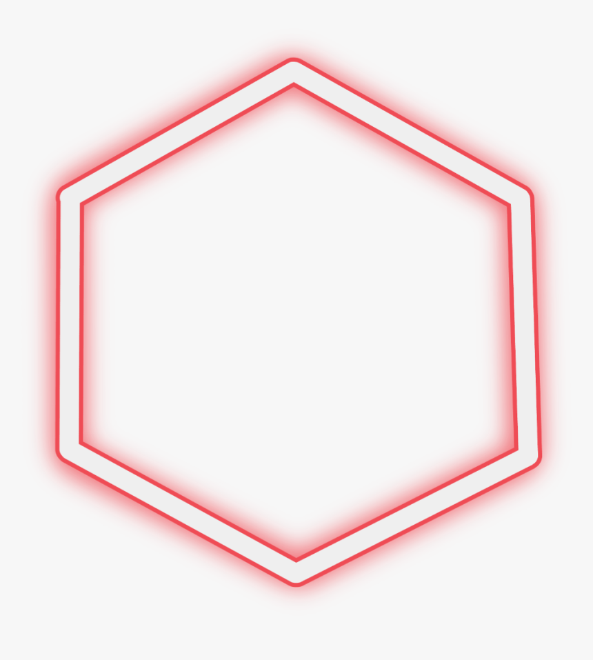 #neon #hexagon #red #round #freetoedit #circle #geometric - Heart, HD Png Download