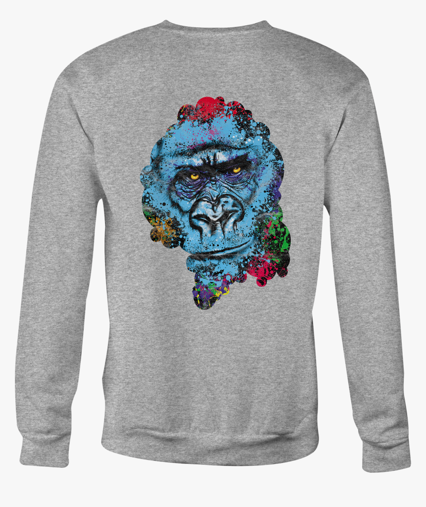Crewneck Sweatshirt Gorilla Harambe Shirt For Men Or - Long-sleeved T-shirt, HD Png Download