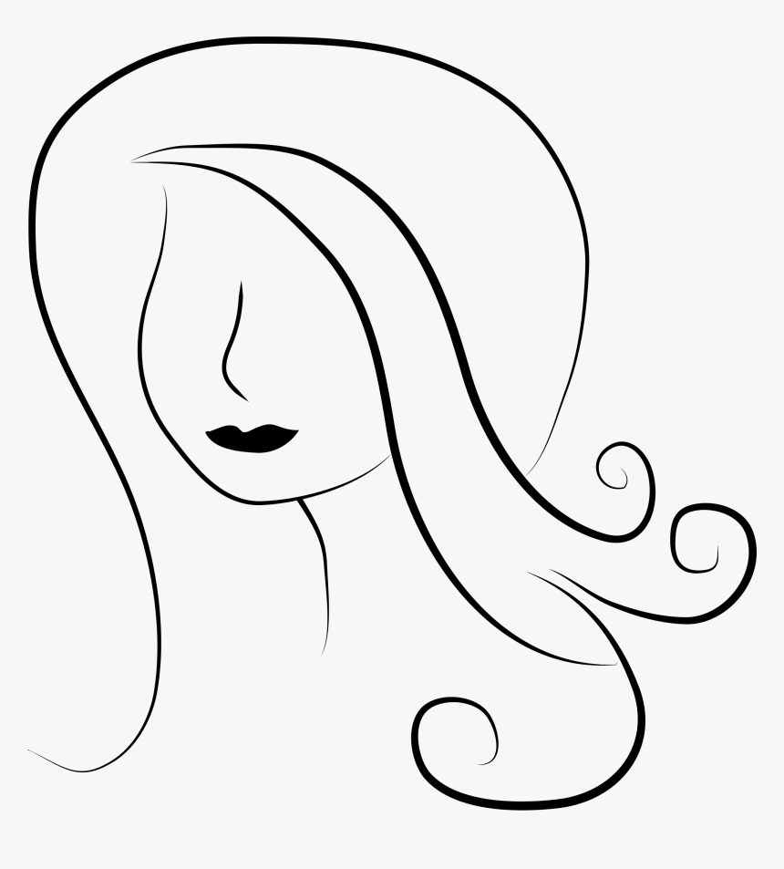 Woman Face White Png Clipart , Png Download - Dibujo De Pelos De Mujer, Transparent Png