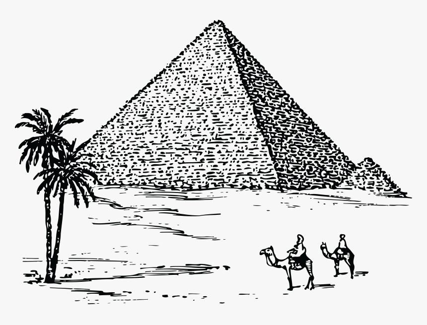 Transparent 3d Pyramid Png - Ancient Egypt Pyramids Drawings, Png Download
