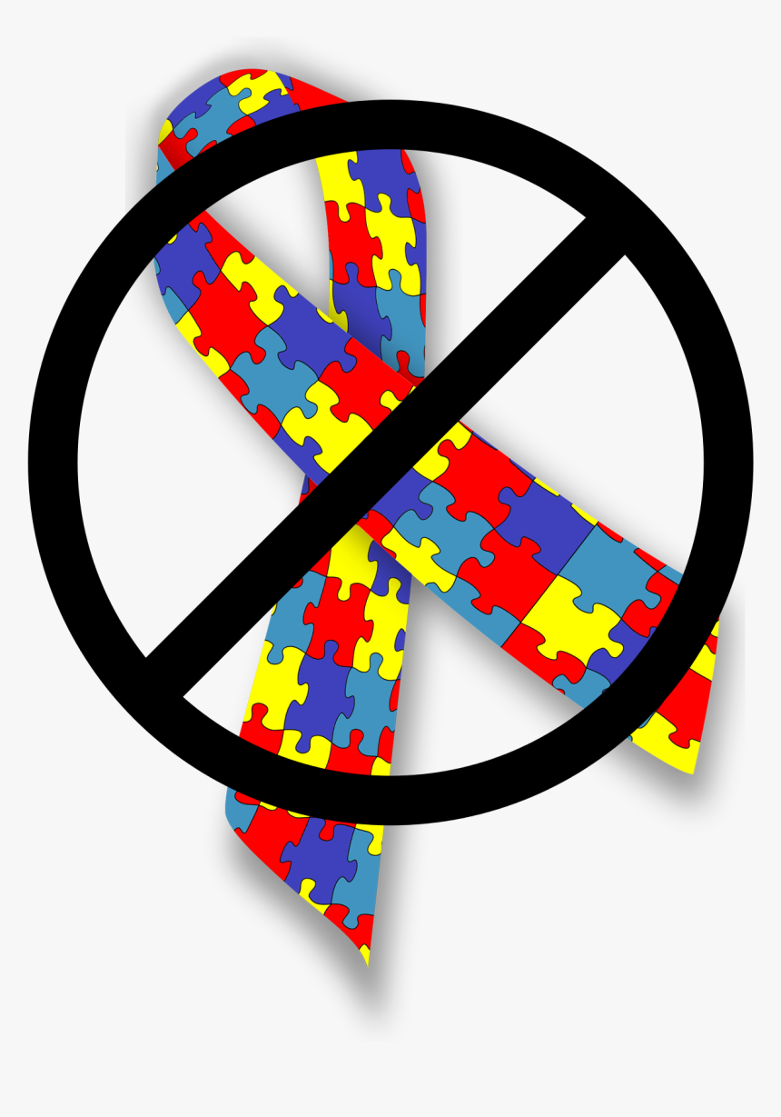 Autism Ribbon Vector - Signe De L Autisme, HD Png Download