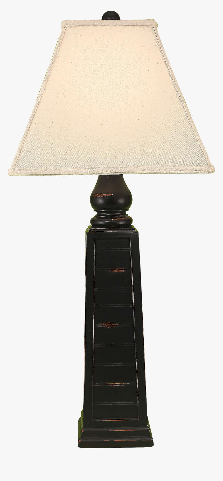 Distressed Black Pyramid Table Lamp - Lamp, HD Png Download