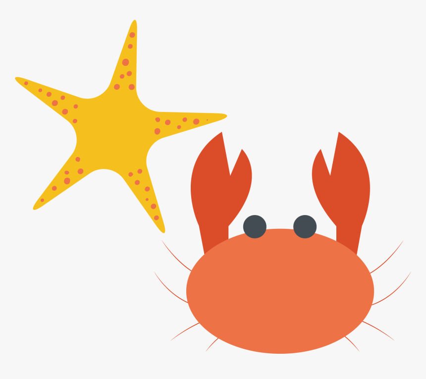 Crab Illustration Starfish Png Vector Material Transprent, Transparent Png