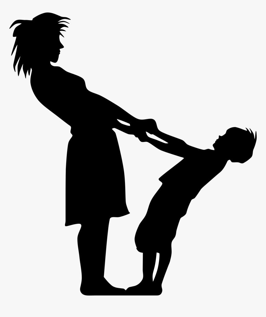 Mother And Son Minus Ground Silhouette Clip Arts, HD Png Download
