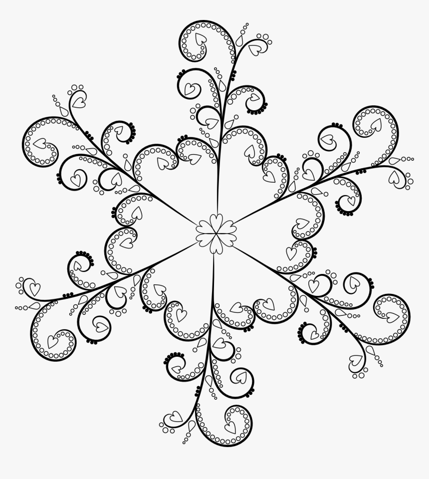 White Lace Clip Art Free - Snowflake Drawing Images Clipart, HD Png Download