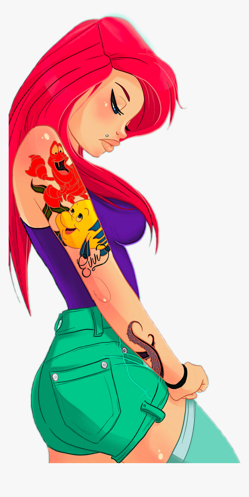 #sirenita #sirena #ariellasirenita - Hipster Ariel Disney, HD Png Download