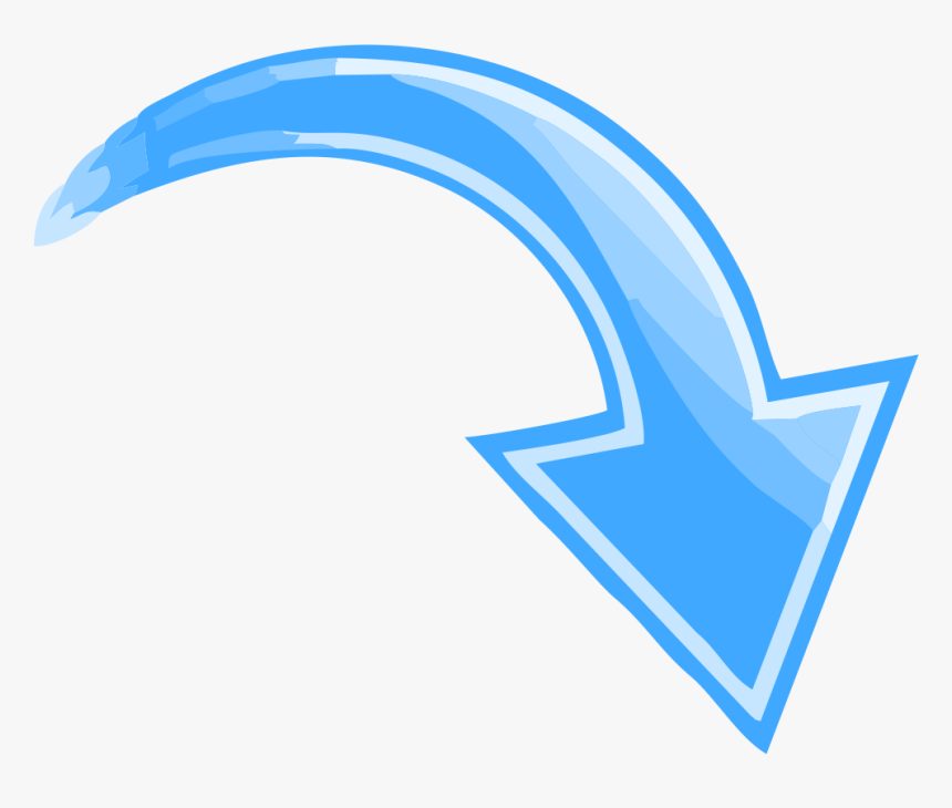 Transparent Curved Arrow Clip Art - Arrow Pointing Down Right, HD Png Download