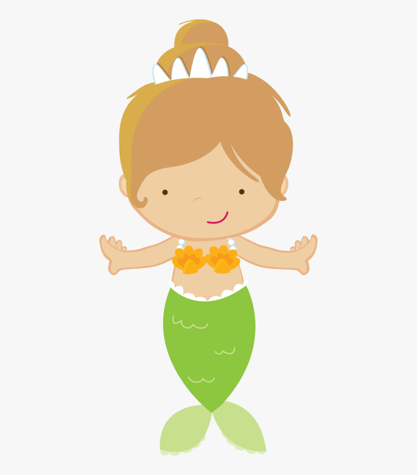 Sirena Y Triton Dibujo Clipart , Png Download - Baby Mermaid Clipart Png, Transparent Png