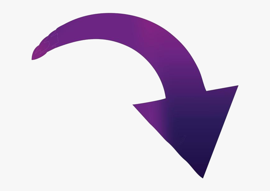 Transparent Blue Curved Arrow Pointing Down Clipart - Crescent, HD Png Download