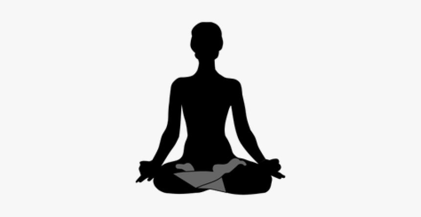 Silhouette Of Person Meditating, HD Png Download
