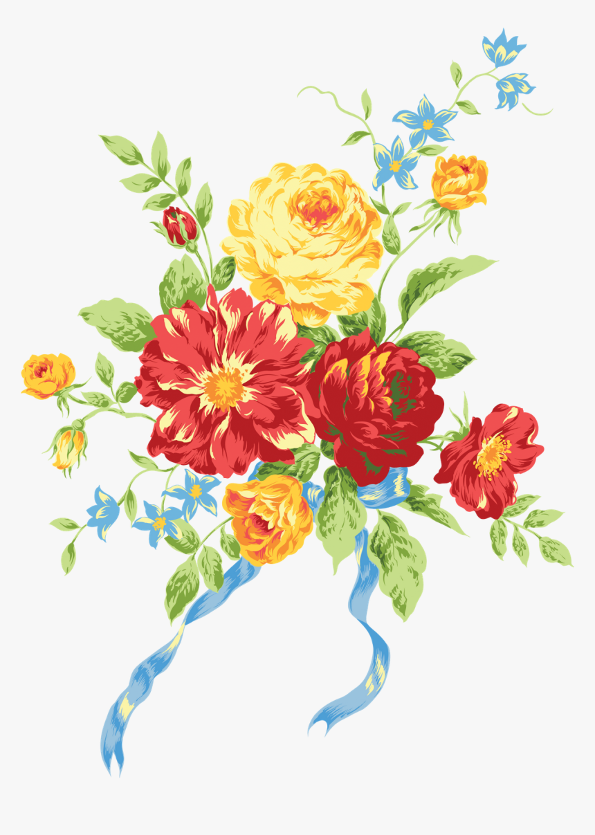 Bouquet Vector Vintage - Realistic Flowers Clip Art, HD Png Download