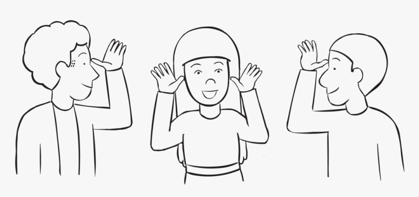 Three People Playing A Fun Circle Game Using Their - Line Art, HD Png Download