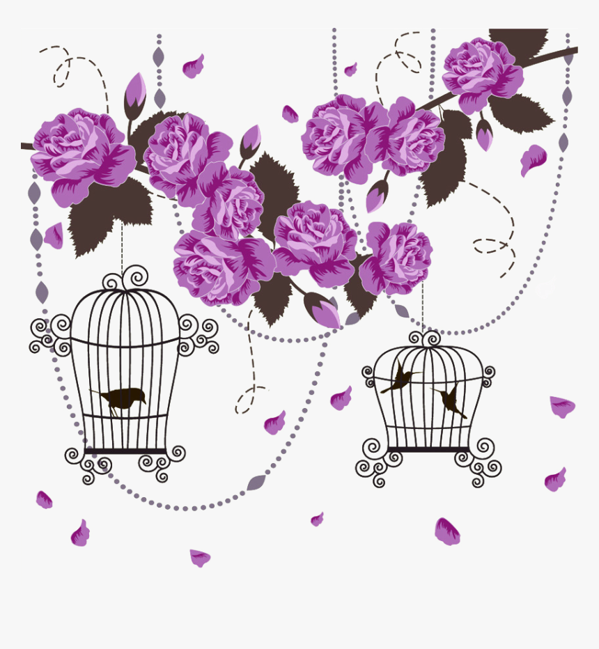 Transparent Birdcage Clipart - Lavender In Cage Png, Png Download
