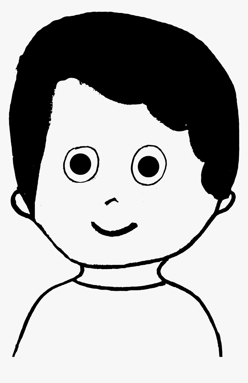 Small Boy- Vector Clip Arts - Big And Small Face Black And White, HD Png Download
