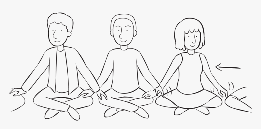 People Sitting In Circle Tapping Hands On Their Neighbour - Line Art, HD Png Download