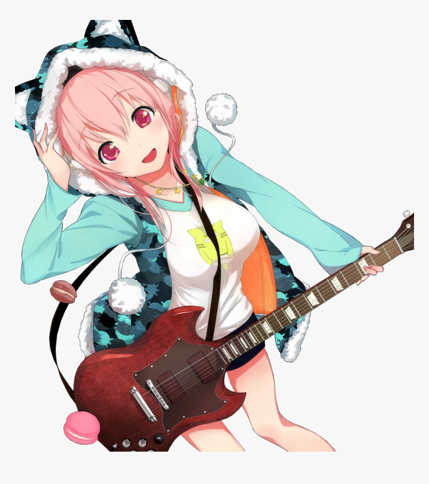 Super Sonico Guitar, HD Png Download