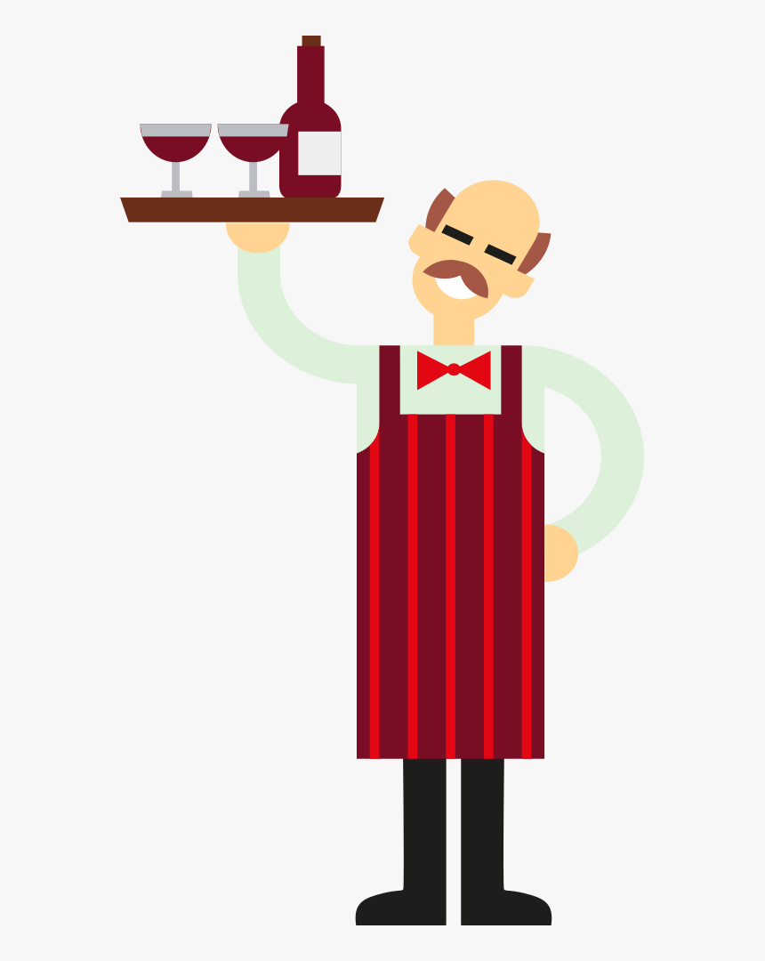 Transparent Waiter Icon Png - Clipart Of A Waiter, Png Download