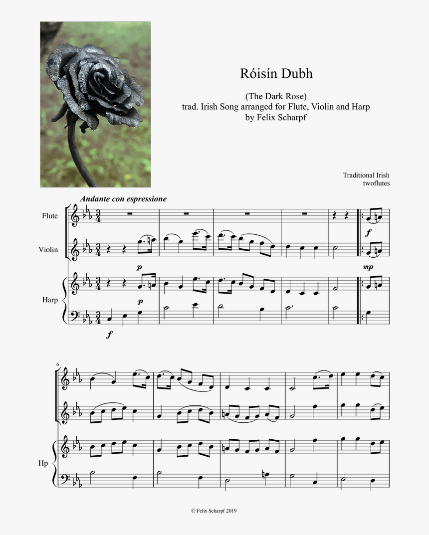 Transparent Dark Rose Png - Thousand Years Piece 4 Voices, Png Download