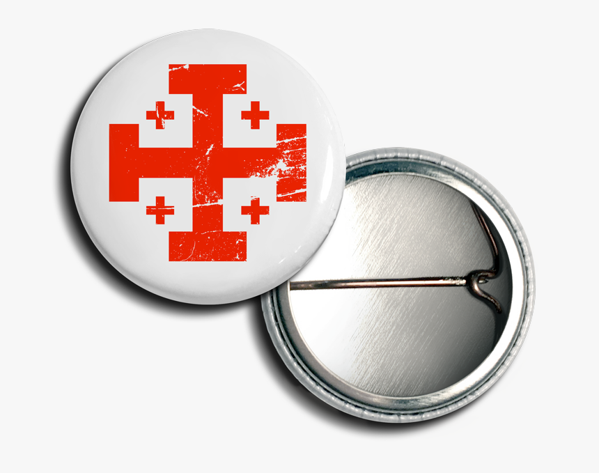 Jerusalem Cross Button 
 Class - Jesus, HD Png Download