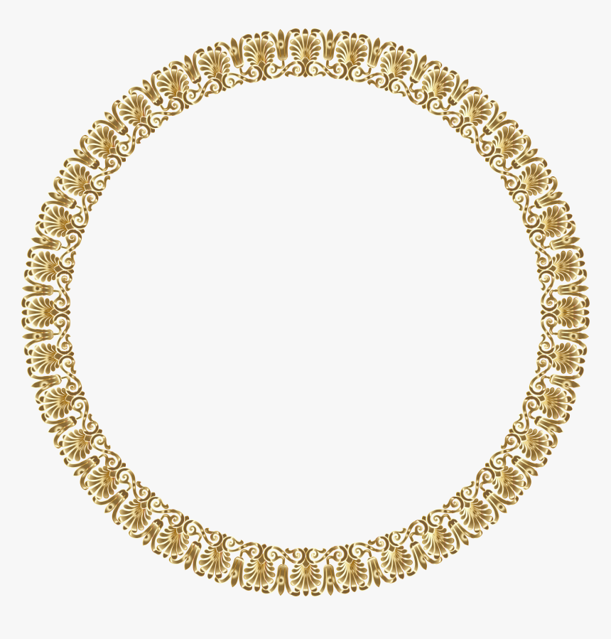 White Lace Frame Png - Golden Round Frame Png, Transparent Png