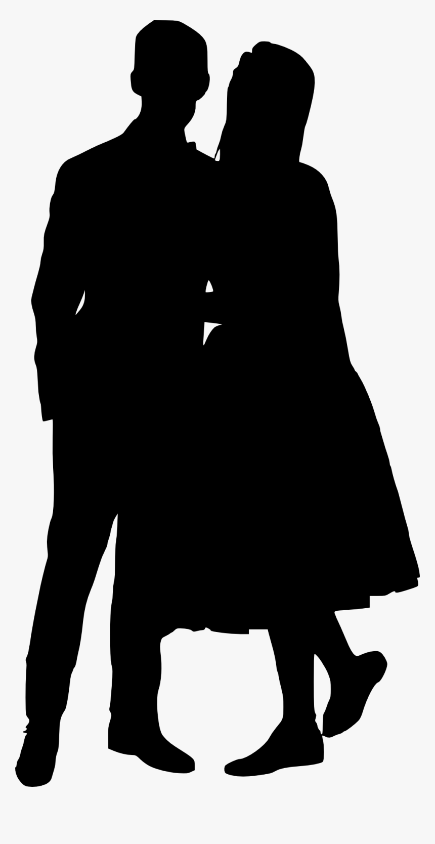 Silhouette Of A Couple Png, Transparent Png