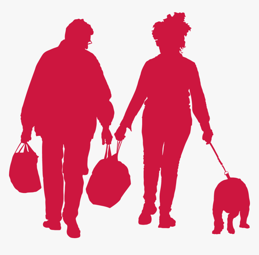 Transparent Walking Dog Png - Walking Dog In Park Silhouette, Png Download