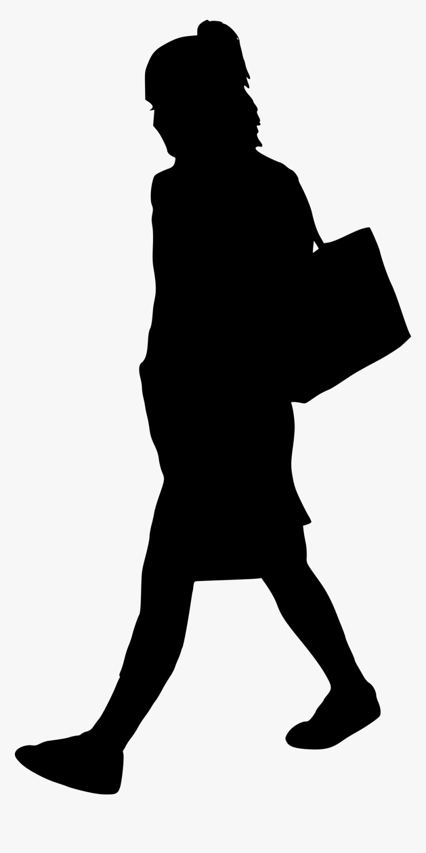 Woman Walking Silhouette Png, Transparent Png