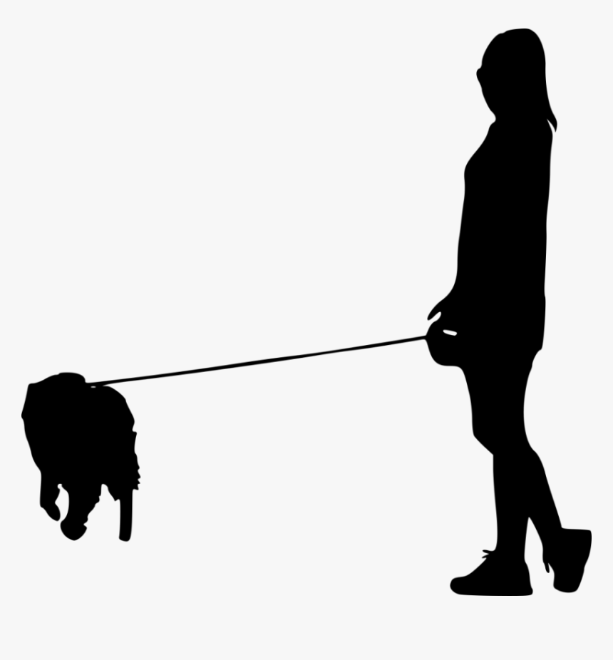 Transparent Woman Walking Silhouette Png - Person Walking Dog Silhouette Png, Png Download
