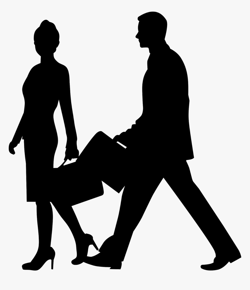 Compliment, Couple, Silhouette, Flattering, Catcalling, - Silhouette Walking Business Man, HD Png Download