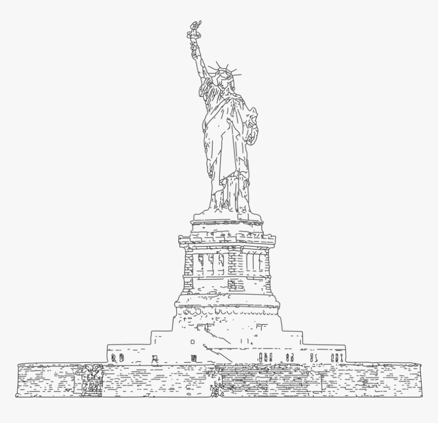 Line Art,tower,blackandwhite - Statue, HD Png Download
