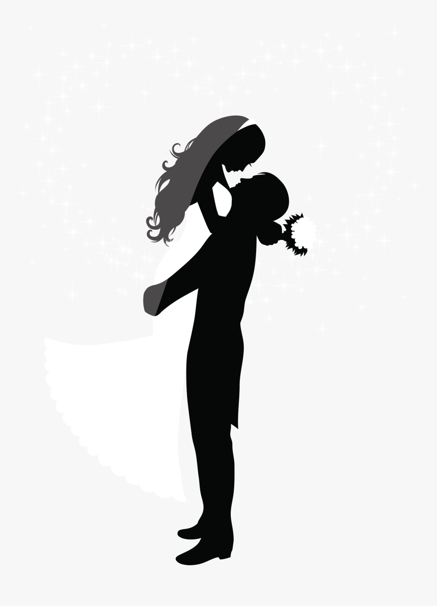Wedding Couple Silhouettes Png Clip Art - Am Getting Married Today, Transparent Png